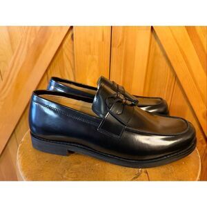 Express Mens Size 8 Leather Penny Loafers Black Dress Shoe Slip on nwt